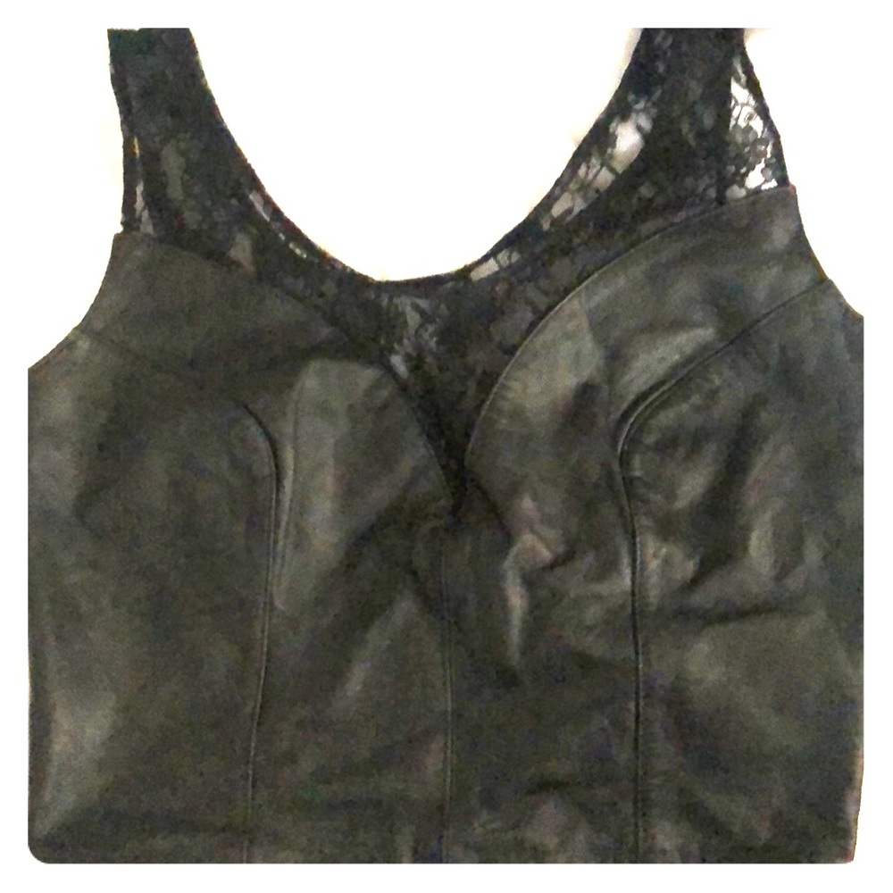 Leather & Lacer Biker crop top
